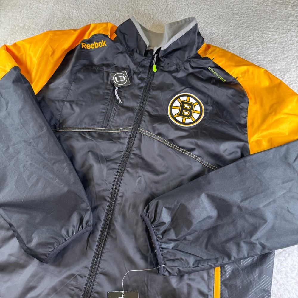 Reebok Boston Bruins Jacket Mens Large Black Gold NEW NHL Center Ice Collection
